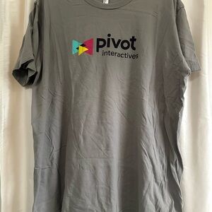 XL greenish grayT-Shirt.  Pivot interactives logo 100% organic cotton
